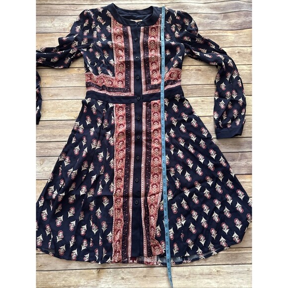 Gal Meets Glam Collection Button Front Surplice Dress Blue Rose Damisk Size 2 - Picture 7 of 11